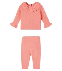 Вязаный комплект из кардигана и штанов Baby Zoe C'era Una Volta, Peach