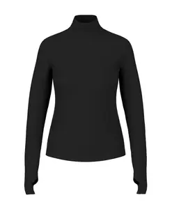 Спортивная футболка с длинными рукавами и воротником-стойкой. Marc Cain, черный