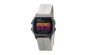 CASIO Кварцевые часы унисекс с силиконовым ремешком и черным циферблатом