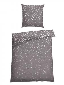 Schiesser Комплект постельного белья из фланели "Runa" серого цвета