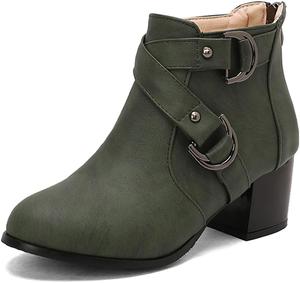 Женские ботильоны с массивным каблуком и пряжкой Taxutixieye, 81 Green