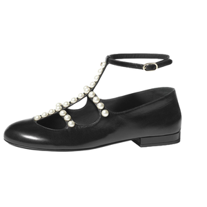 CHANEL Черные женские туфли балетки Flat Mary Jane