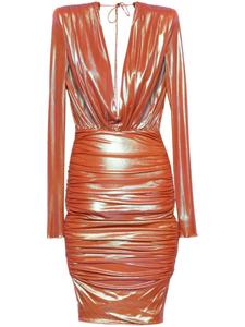 Платье миди с драпировкой Alexandre Vauthier, оранжевый
