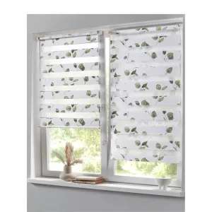 Шелковая штора с продевкой для штанги Heine Home, бело-зеленый