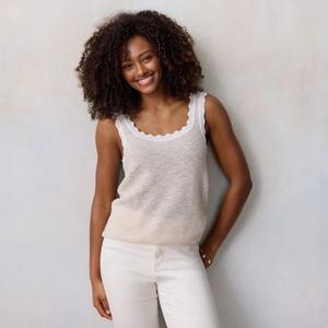 Женская майка-свитер с фестончатой отделкой Lc Lauren Conrad, цвет fusilli