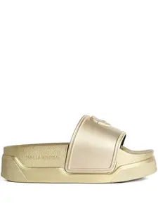 Шлепанцы с тисненым логотипом KARL LAGERFELD, золотой