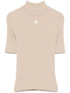 Футболка в рубчик Reedition Courrèges, нейтральный цвет