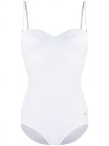Купальник-бюстье с металлическим логотипом DG DOLCE & GABBANA, белый