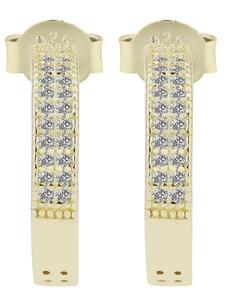 Adeliás Женские серьги - серьги-гвоздики из серебра 925 пробы с кубическим цирконием в золотой оправе