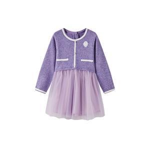 Детское платье с круглым вырезом, средней длины Disney, фиолетовый