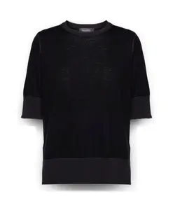 Шерстяной свитер с короткими рукавами Elena Mirã², черный