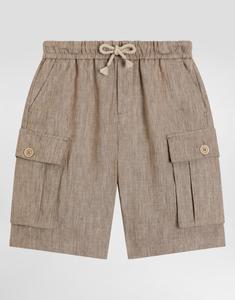 Хлопковые шорты-карго с логотипом Dolce&Gabbana, бежевый