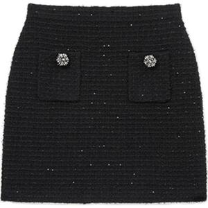 Текстурная вязаная мини-юбка Self portrait Self-portrait, черный