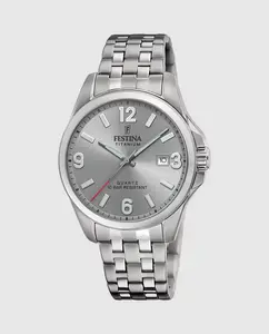 Мужские часы F20696/2 Титан серая сталь Festina, серый