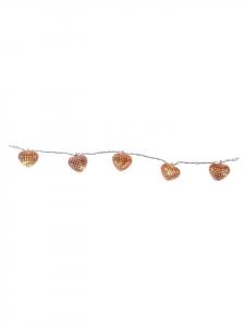 STAR Trading Светодиодная гирлянда с 10 светящимися сердечками, длина: 90 см, медный цвет