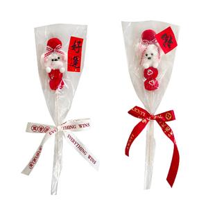 Плюшевая кукла милый щенок с леденцом на палочке 36см высота MENGMENGBUNNY