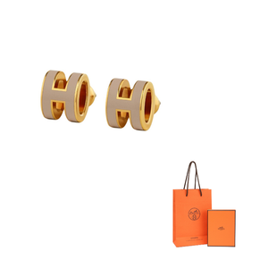 Серьги-гвоздики POP H для женщин HERMES, светло-коричневый