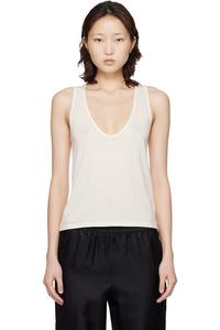 Loulou De Saison Белая майка с U-образным вырезом Albia LDS