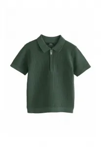 Поло-Рубашка стандартного кроя с застежкой-молнией на воротнике Next, Dark Green