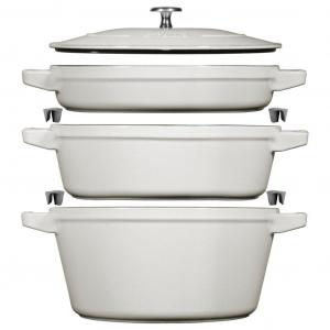 Набор чугунных кастрюль Staub, 3 предмета, 4,2 л, 24 см, белый трюфель