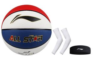 LINING Баскетбольный мяч CBA All Star PU красный белый синий размер 7 тренировочный