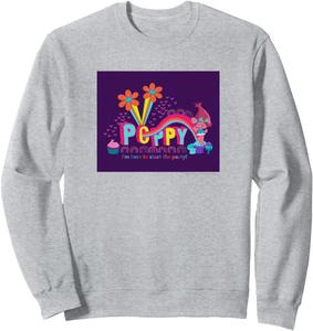 Толстовка Тролли, я здесь, чтобы начать вечеринку, серая Trolls