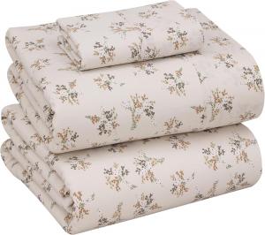 Комплект постельного белья Ruvanti, 3 предмета, 168х244/100х191/51х76 см, бежевый/цветы