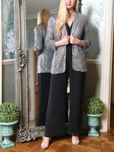 Блейзер с блестками Yumi, серебряный