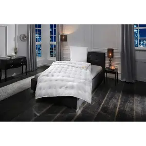 Пуховое одеяло OBB+перьевая подушка "Эмилиас", (экономный комплект), комплект постельного белья, 135х200 или 155х220 см, на лето или зиму, белый