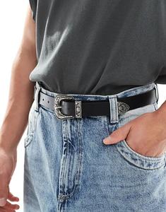 Ремень ASOS DESIGN из черной искусственной кожи