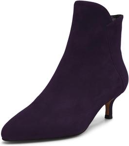 Женские ботильоны Zszszsu на молнии с острым носком, низким каблуком-киссетом, удобной боковой молнией, короткие модные ботинки для осени и зимы, повседневные размеры 4-16 US, Dark Purple