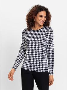 Рубашка с круглым вырезом в черно-белый узор WITT WEIDEN