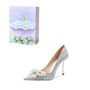 ROBINHOOD Туфли на высоком каблуке Purple Moon Galaxy Box Slim Heel, женские, серебристые