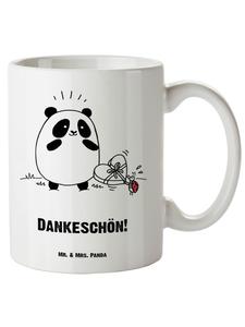 Кружка XL Panda с благодарственной надписью белого цвета Mr. & Mrs. Panda