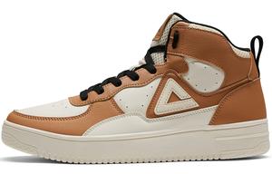 Кроссовки PEAK Skateboarding Shoes Men High-top Brown/off-white, коричневый