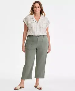 Модные укороченные брюки-карго больших размеров Liverpool Los Angeles, зеленый