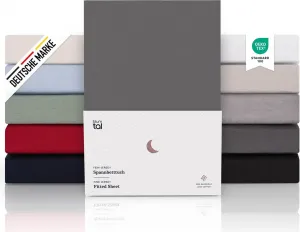 Простыня на резинке Premium 200x200 см - дышащий джерси-наматрасник для кроватей с пружинным блоком, цвет антрацит Blumtal