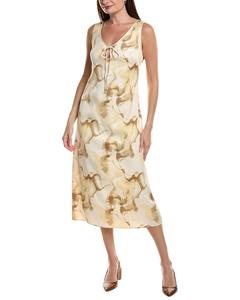 Текстурированное сатиновое платье миди Kenneth Cole, бежевый