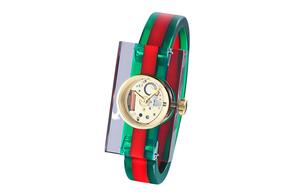 GUCCI Часы Plexigla Collection Wrist Watch Quartz Movement Resin Strap 24mm Skeleton Dial Women's Watch