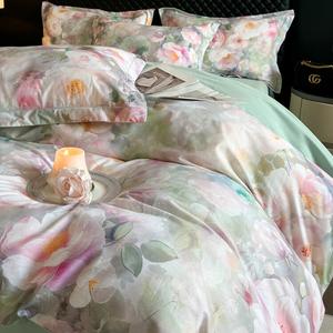 Jie Liya Комплект постельного белья 1,8 м, 4 предмета, 200x230 см, 1,5 кг, сатин, гребенной хлопок, Boman Zhijiao