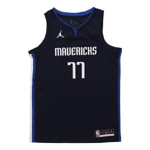 Футболка баскетбольная майка nba sw fan edition 20 21 сезон dallas mavericks doncic № 77 Nike, синий