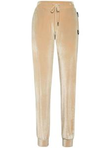 Philipp Plein велюровые спортивные брюки Gothic Plein, нейтральный цвет