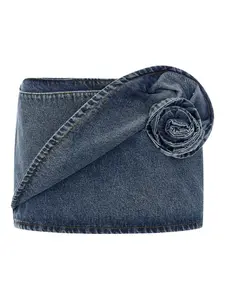 Драпированная мини-юбка с цветочным принтом Magda Butrym, синий