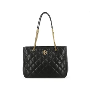 TORY BURCH Кожаная сумка-шоппер на плечо женская черная