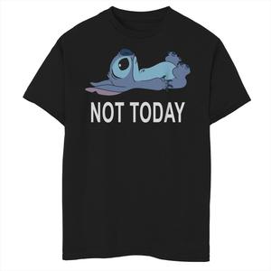 Футболка с рисунком «Лило и Стич» Disney для мальчиков 8–20 лет Not Today Stitch Disney, черный