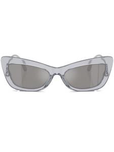 Dolce & Gabbana Eyewear солнцезащитные очки Crystal в оправе 'кошачий глаз', серебристый