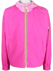 Куртка с капюшоном и полосками K-Way R&D, розовый