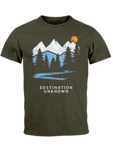 Neverless Футболка 'Destination unknown' в зеленом цвете