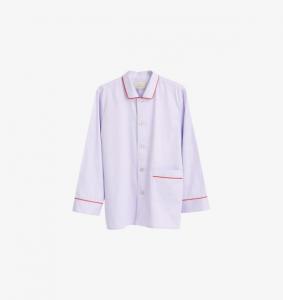 Пижамная рубашка из хлопка с контрастной окантовкой Hay, лавандовый