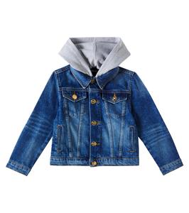 Джинсовая куртка с логотипом Versace Kids, Medium Blue+Grey Melange+White